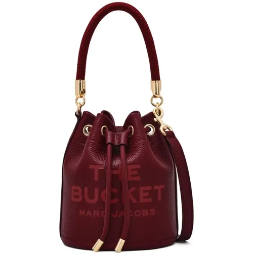 Bordeaux Leather Bucket Bag , female, Sizes: ONE SIZE - Marc Jacobs - Modalova