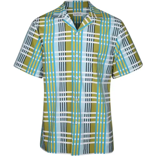 Budgie Print Cotton Shirt , male, Sizes: 2XL, L, XL, M - Lanvin - Modalova