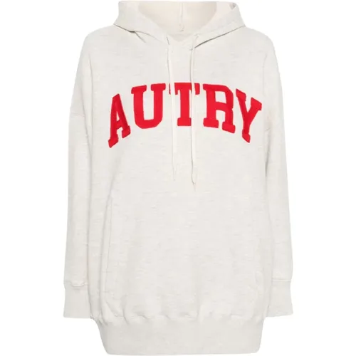 Mélange Bestickter Hoodie Pullover , Damen, Größe: S - Autry - Modalova