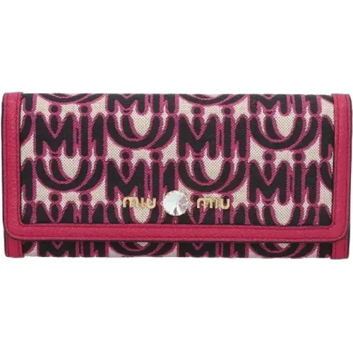 Pre-owned Canvas wallets , female, Sizes: ONE SIZE - Miu Miu Pre-owned - Modalova