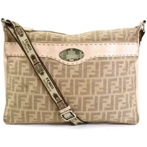 Pre-owned Canvas schultertasche , Damen, Größe: ONE Size - Fendi Vintage - Modalova