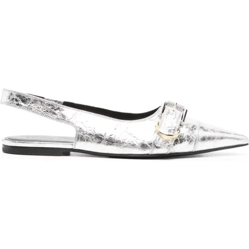 Silver Flat Slingback Shoes , female, Sizes: 7 UK, 3 1/2 UK, 4 UK, 8 UK, 5 UK, 5 1/2 UK, 4 1/2 UK, 3 UK, 6 UK - Givenchy - Modalova