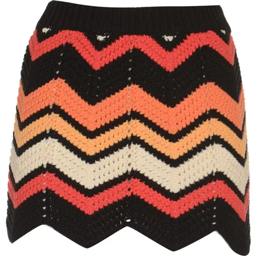 Chevron Sunset Orange Skirt , female, Sizes: S, XS - Alanui - Modalova