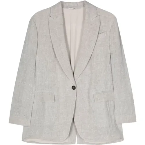 Grey Jackets for Men , female, Sizes: M - BRUNELLO CUCINELLI - Modalova