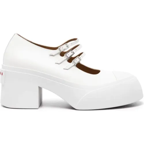 Flat Shoes with Rubber Toe , female, Sizes: 5 UK, 4 UK, 3 UK - Marni - Modalova