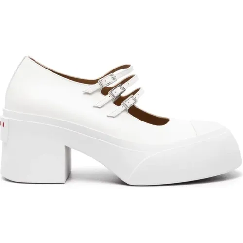Flat Shoes with Rubber Toe , female, Sizes: 7 UK, 5 UK, 4 UK, 3 UK - Marni - Modalova