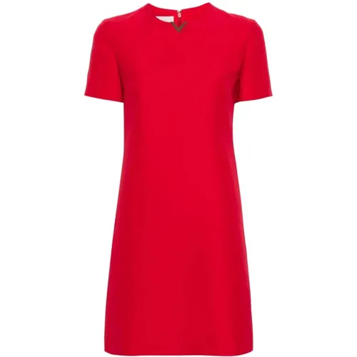 Rotes Wollmischung Shift Kleid - Valentino - Modalova