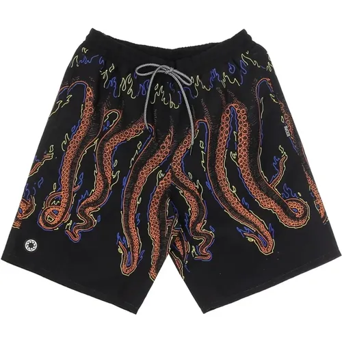 Schwarze Boardshorts mit Oktopus-Print , Herren, Größe: XL - Octopus - Modalova