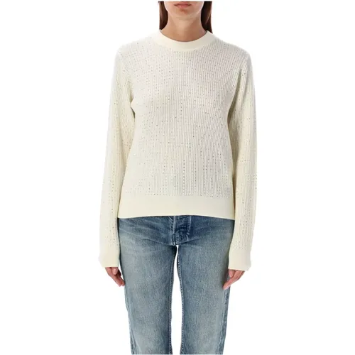 Crystal All-Over Sweater Natural White , female, Sizes: S - Golden Goose - Modalova