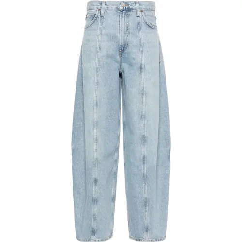 Blaue Baumwoll-Tapered-Leg-Jeans , Damen, Größe: W26 - Agolde - Modalova