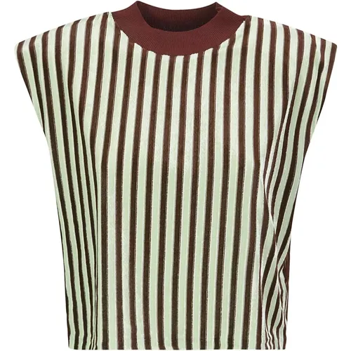 Striped Velvet Chenille T-Shirt , female, Sizes: M, S - Forte Forte - Modalova