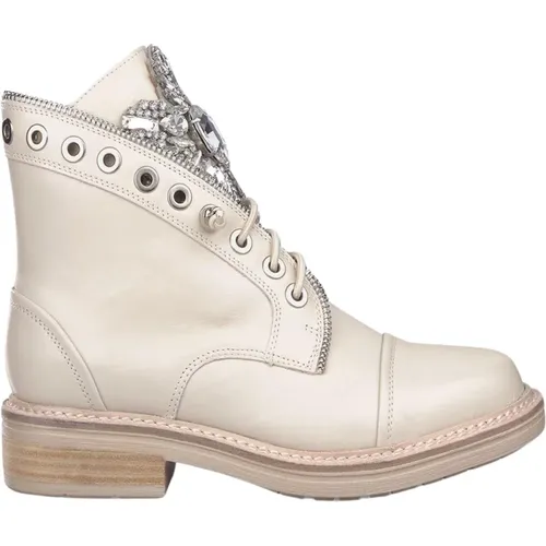 Studded Lace-Up Ankle Boot , female, Sizes: 2 UK, 5 UK, 4 UK, 3 UK, 6 UK, 7 UK - Alma en Pena - Modalova