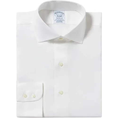 Weißes Regular-Fit Non-Iron Stretch Baumwollhemd mit englischem Spreizkragen,Pastellblaues Regular-Fit Non-Iron Stretch-Baumwollhemd mit englischem S - Brooks Brothers - Modalova