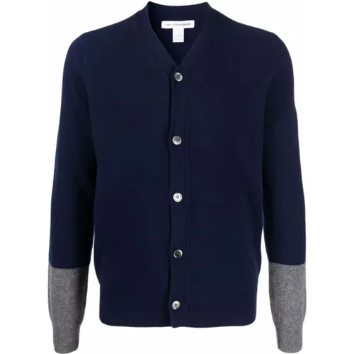 V-Ausschnitt Cardigan in Navy/TopGray , Herren, Größe: S - Comme des Garçons - Modalova