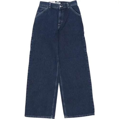 Blaue Stone Washed Jeans für Frauen - Carhartt WIP - Modalova
