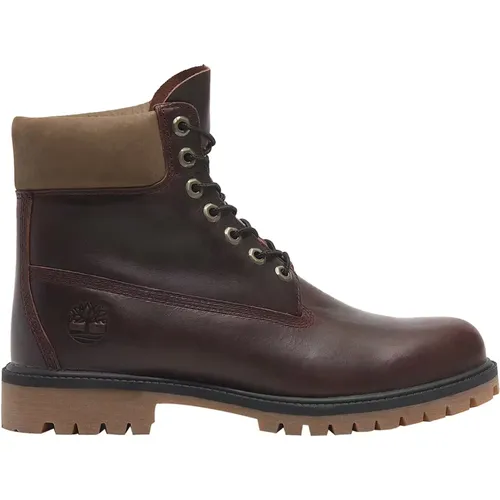 Heritage Premium Waterproof Lace-Up Boots , male, Sizes: 10 1/2 UK, 10 UK, 11 UK, 7 1/2 UK, 8 UK, 9 UK, 6 UK, 7 UK, 12 UK, 9 1/2 UK - Timberland - Modalova