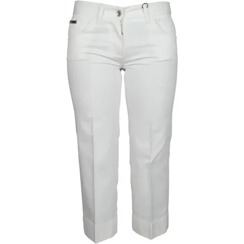 Weiße Baumwoll-Chino-Hose , Damen, Größe: 2XS - Dolce & Gabbana - Modalova