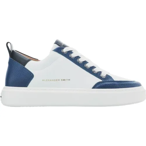 Luxury Blue White Street Style Sneakers , male, Sizes: 9 UK, 5 UK, 8 UK, 7 UK, 6 UK - Alexander Smith - Modalova