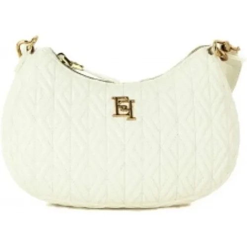 Quilted Shoulder Bag, Butter - One Size, Color: Butter , female, Sizes: ONE SIZE - Elisabetta Franchi - Modalova