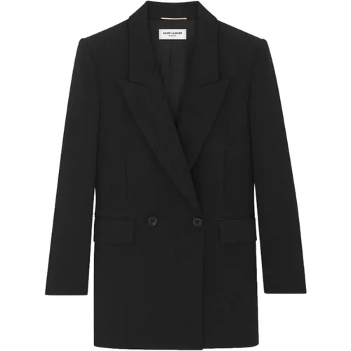 Classic Wool Double-Breasted Blazer , female, Sizes: M - Saint Laurent - Modalova