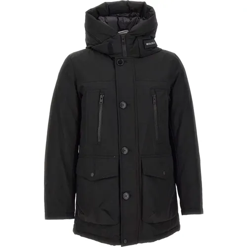 Herren Schwarze Mäntel Woolrich - Woolrich - Modalova