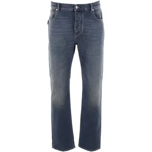 Regular-Fit Denim Jeans in Faded with Leather Logo Patch , male, Sizes: XL - Bottega Veneta - Modalova