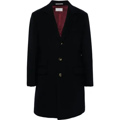 Elegant Black Wool Coat , male, Sizes: 2XL, XL, M, L - BRUNELLO CUCINELLI - Modalova