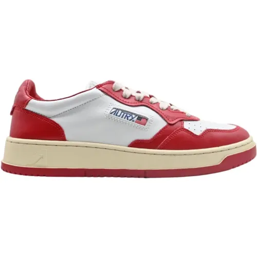 Rote Leder Low Top Sneakers Autry - Autry - Modalova