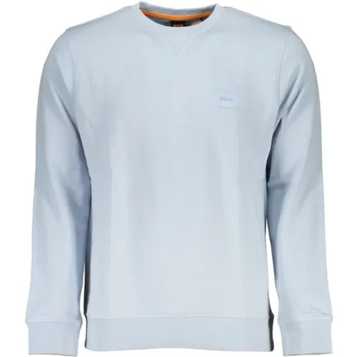 Blauer Baumwoll-Sweatshirt mit Logo , Herren, Größe: XL - Hugo Boss - Modalova
