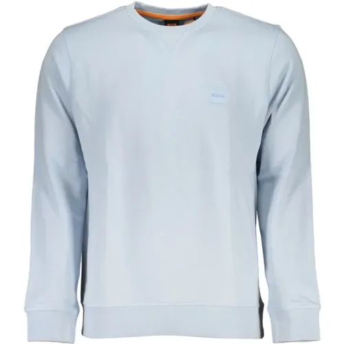 Blauer Baumwoll-Sweatshirt mit Logo - Hugo Boss - Modalova