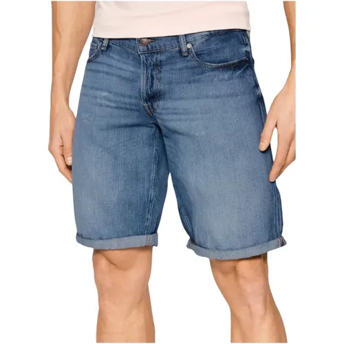 Blaue Denim Shorts - Stilvolles Design , Herren, Größe: W29 - Guess - Modalova