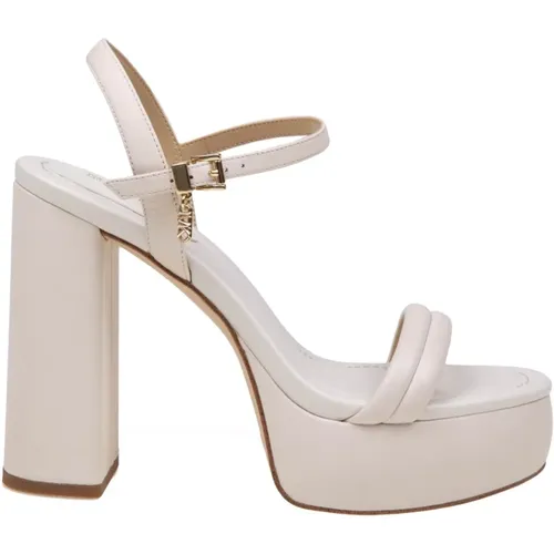 Cream Leather Platform Sandal , female, Sizes: 4 1/2 UK, 5 1/2 UK, 6 UK, 5 UK - Michael Kors - Modalova