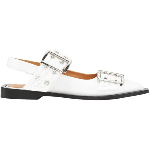 Schicke Buckle Ballerina Schuhe , Damen, Größe: 40 EU - Ganni - Modalova