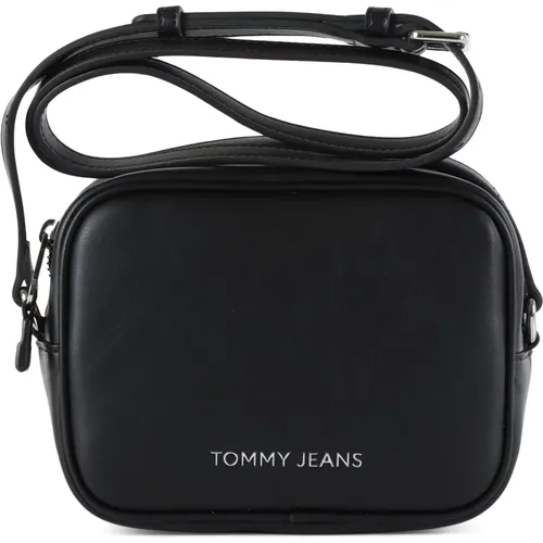 Eco-leather Shoulder Bag with Logo , female, Sizes: ONE SIZE - Tommy Jeans - Modalova
