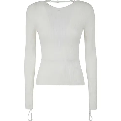 Elastic Wrists RIB Knit Sweater , female, Sizes: L - Courrèges - Modalova
