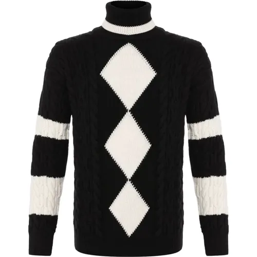 Mens High Neck Wool Sweater , male, Sizes: S - Saint Laurent - Modalova