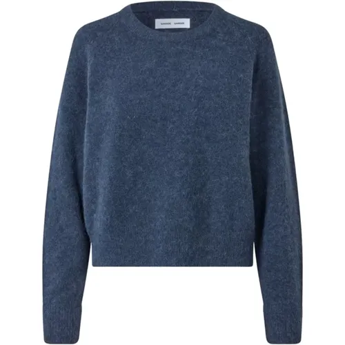 Alpaka Wolle Oversized Rundhals Pullover , Damen, Größe: L - Samsøe Samsøe - Modalova