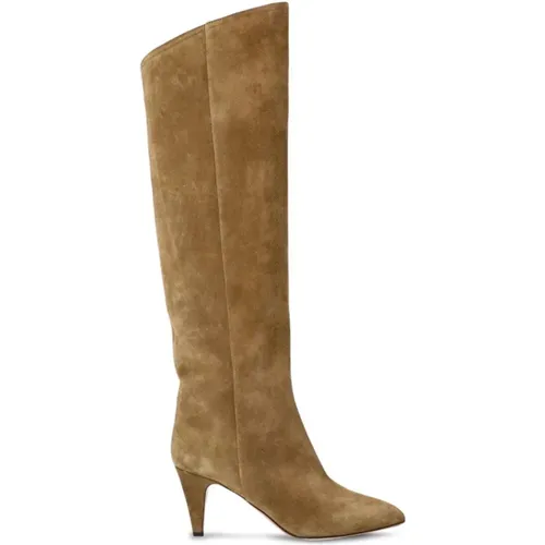 Taupe Leather Knee-High Boots , female, Sizes: 8 UK, 3 UK, 6 UK, 7 UK, 5 UK - Isabel Marant Étoile - Modalova