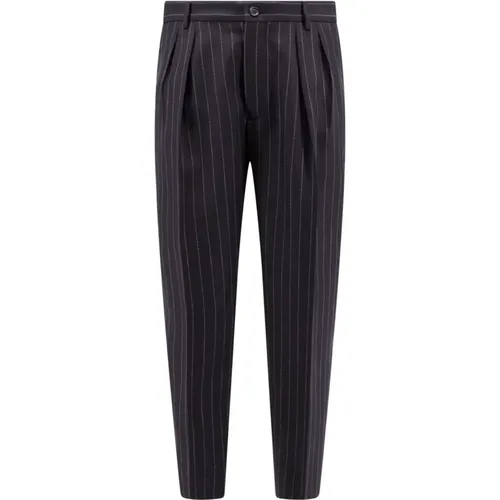 Wool Trousers with Zip and Button , male, Sizes: XL - Dolce & Gabbana - Modalova