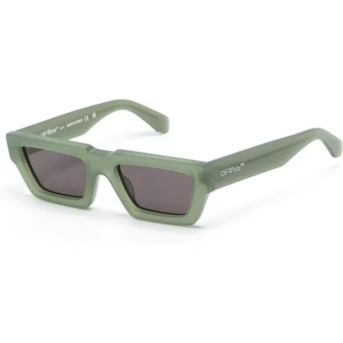 Grüne Sonnenbrille mit Original-Etui , unisex, Größe: 54 MM - Off White - Modalova