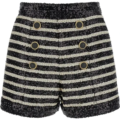 Pailletten Streifen Shorts Balmain - Balmain - Modalova