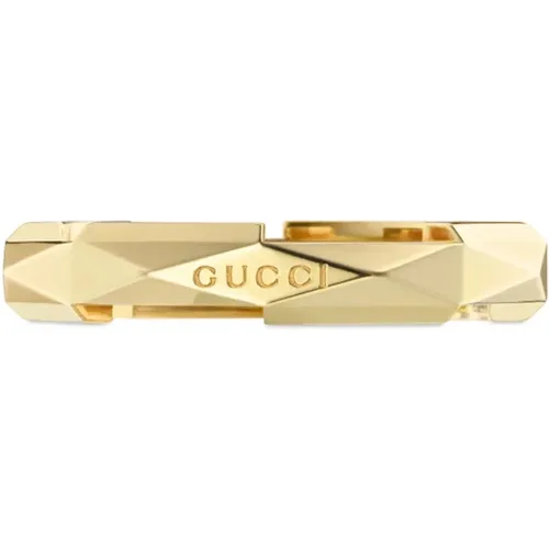 Ybc662177001 - 18kt Gelbgold - Link to Love studded ring in 18kt Gelbgold - Gucci - Modalova