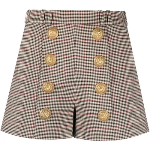 Chic Houndstooth Shorts , female, Sizes: S, XS - Balmain - Modalova