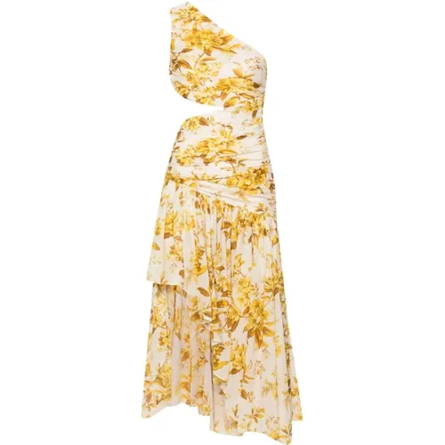 Floral Print Asymmetric Maxi Dress , female, Sizes: M - Zimmermann - Modalova