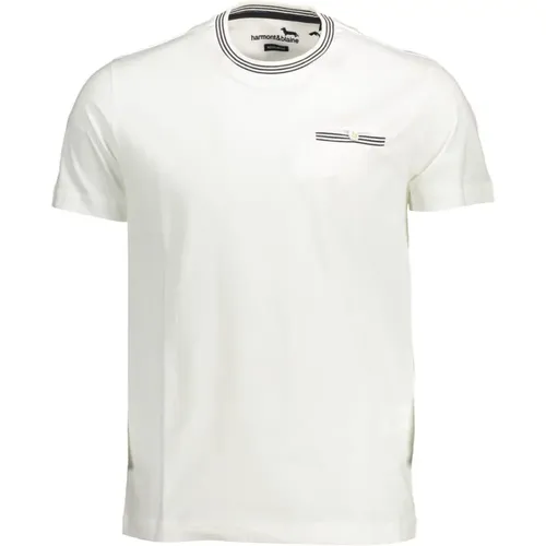 Cotton Crew Neck Tee with Contrasting Details , male, Sizes: XL, L, 2XL - Harmont & Blaine - Modalova