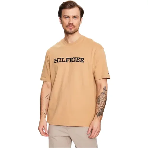 Men T-shirt with Monotype Embro Graph , male, Sizes: L - Tommy Hilfiger - Modalova