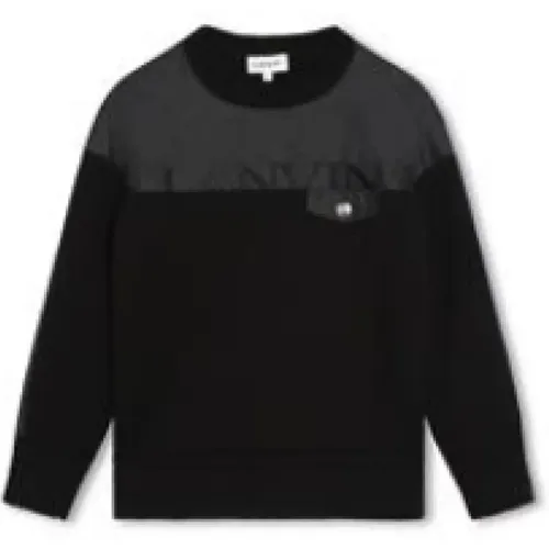 Kinder Logo Print Pullover Schwarz - Lanvin - Modalova