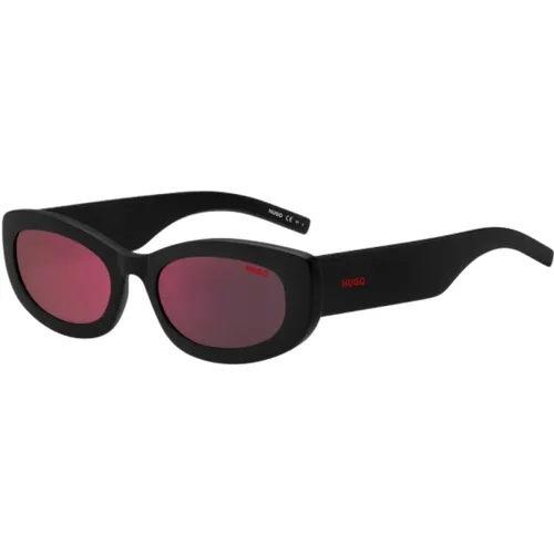 Schwarze Harzsonnenbrille für Frauen - Hugo Boss - Modalova