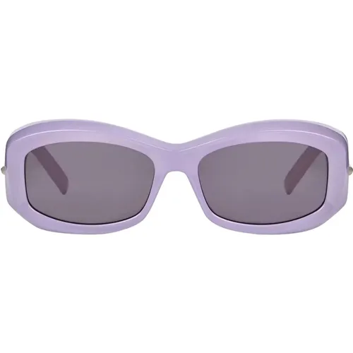 Violette ovale Sonnenbrille mit grauem Glas - Givenchy - Modalova