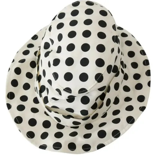 Trilby-Hut mit Polka Dots in Weiß , Damen, Größe: 58 CM - Dolce & Gabbana - Modalova